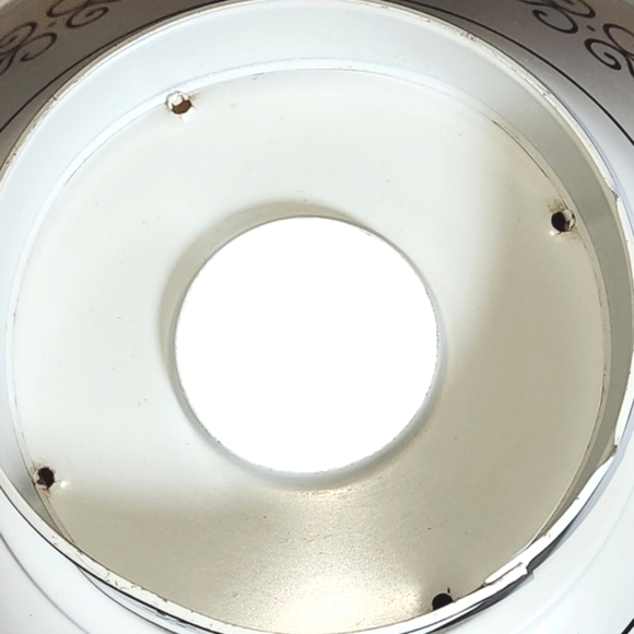 Vintage Toleware Ivory & Black Tole Metal & Glass Chimney Electric Desk Lamp 16" - Picture 10 of 13